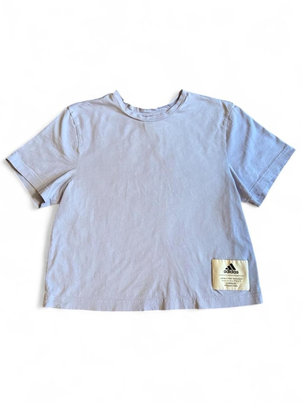 adidas Lilac Short Sleeve Crewneck Tee with Logo Patch
